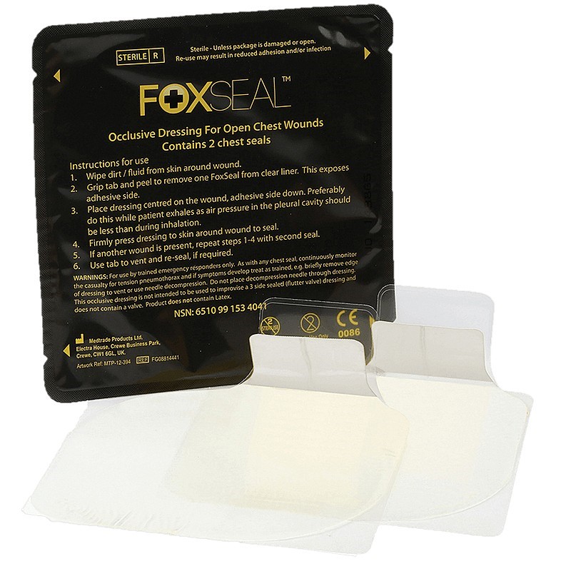 FOXSEAL Chest Seal (2) (each item comes with in a pack of 2 seals)