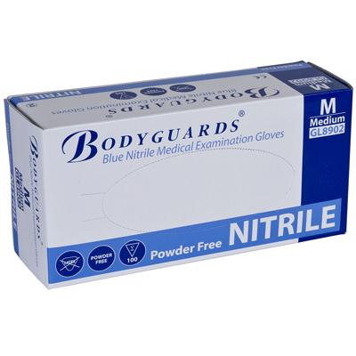 Powder Free Blue Nitrile Gloves - Medium (100)