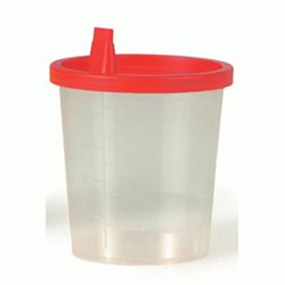 Urine Cups With Snap On Red Caps (100)