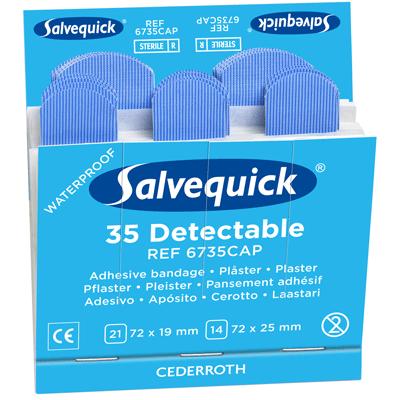Cederroth Salvequick Blue Detectable Plaster Refill (6 x 35)