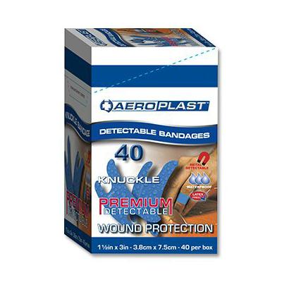 Knuckle Aeroplast Detectable Plasters - Blue (40)