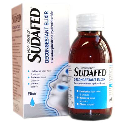 Sudafed Elixir Non-Drowsy - 100ml *P*
