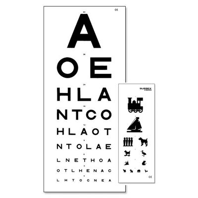 3 Metre Eye Test Chart - Double Sided :: K2