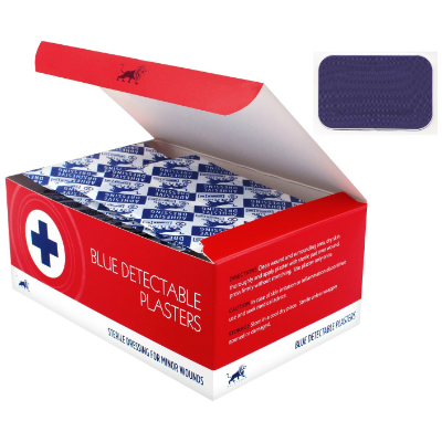 Blue Detectable Plasters - 7.2cm x 5.1cm (50)