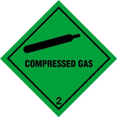 Compressed Gas 2 Sticker 100x100mm Green/Black