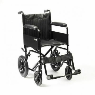 Budget Steel Wheelchair Transit Solid Tyres 18” Seat