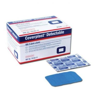 Coverplast Blue Detectable Plasters - 5cm x 7.2cm (100)