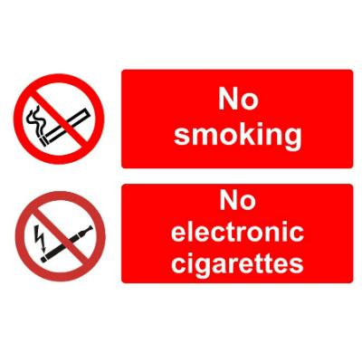 No Smoking/No E-Cigarettes Allowed - 150mm x 300mm - Self Adhesive
