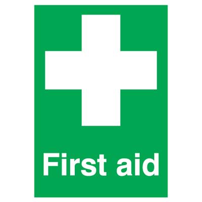 First Aid Sign - 250mm x 100mm - Self-Adhesive