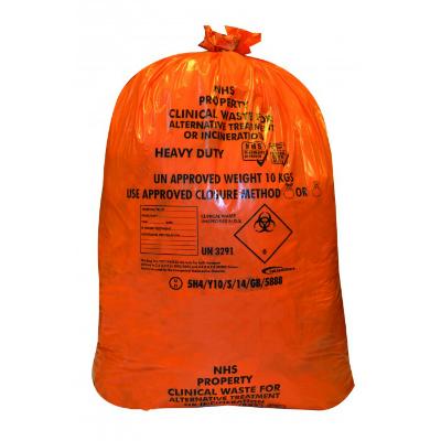 Orange Clinical Waste Sacks - Heavy Duty - 10kg (25)