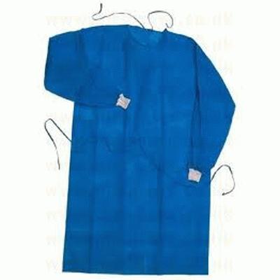 Lightweight Blue Exam Gown Long Sleeve Stockinette Cuff (50)
