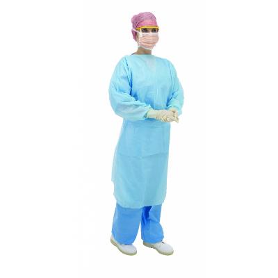 Blue Long Sleeve Fluid Protection Gown with Thumb Loops (100)